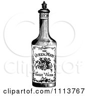 Clipart Vintage Black And White Bottle Of Violet Water Royalty Free Vector Illustration by Prawny Vintage