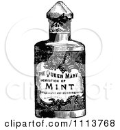 Vintage Black And White Bottle Of Mint