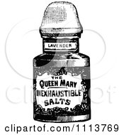 Clipart Vintage Black And White Bottle Of Lavender Salts Royalty Free Vector Illustration