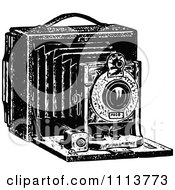 Vintage Black And White Camera With Bellows