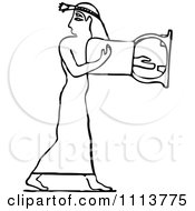 Poster, Art Print Of Vintage Black And White Ancient Egyptian Lyre Musician 2