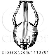 Clipart Vintage Black And White Ancient Lyre Instrument 1 Royalty Free Vector Illustration by Prawny Vintage