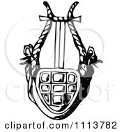 Clipart Vintage Black And White Ancient Lyre Instrument 2 Royalty Free Vector Illustration by Prawny Vintage