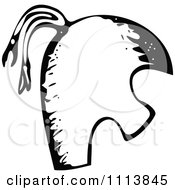 Clipart Vintage Black And White Ancient Armour Helmet 2 Royalty Free Vector Illustration