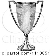 Clipart Vintage Black And White Trophy Cup 1 Royalty Free Vector Illustration