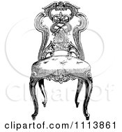 Clipart Vintage Black And White Ornate Chair 1 Royalty Free Vector Illustration by Prawny Vintage