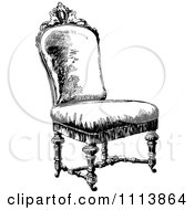 Clipart Vintage Black And White Ornate Chair 4 Royalty Free Vector Illustration