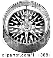 Poster, Art Print Of Vintage Black And White Hand Compass 1