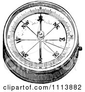 Poster, Art Print Of Vintage Black And White Hand Compass 2