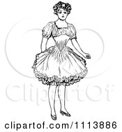 Clipart Vintage Black And White Female Circus Performer Royalty Free Vector Illustration