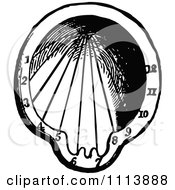 Clipart Vintage Black And White Sundial Royalty Free Vector Illustration