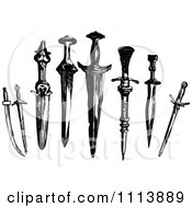 Clipart Vintage Black And White Swords And Daggers Royalty Free Vector Illustration by Prawny Vintage