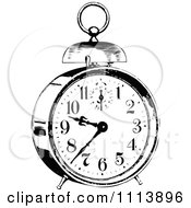 Poster, Art Print Of Vintage Black And White Alarm Clock 3