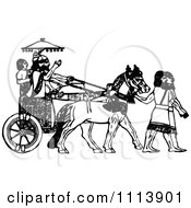 Vintage Black And White Assyrian Chariot