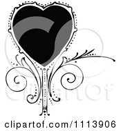 Poster, Art Print Of Vintage Black And White Ornate Heart And Swirls