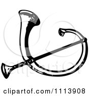 Clipart Vintage Black And White Roman Trumpet Royalty Free Vector Illustration by Prawny Vintage