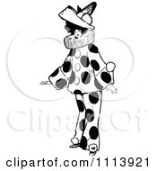 Clipart Vintage Black And White Female Circus Clown Royalty Free Vector Illustration
