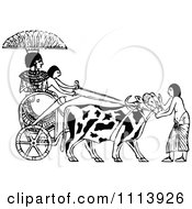 Poster, Art Print Of Vintage Black And White Ethopian Ox Chariot