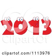 Clipart Red Happy 2013 Numbers Royalty Free Vector Illustration