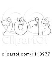 Poster, Art Print Of Outlined Happy 2013 Numbers