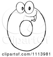 Clipart Outlined Zero Mascot Royalty Free Vector Illustration