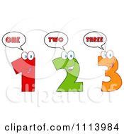 Poster, Art Print Of Happy Talking 1 2 And 3 Numbers