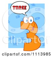Clipart Talking Orange Three Mascot 3 Royalty Free Vector Illustration by Hit Toon