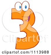 Clipart Orange 3 Mascot Royalty Free Vector Illustration by Hit Toon