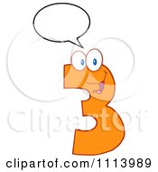 Clipart Talking Orange Three Mascot 1 Royalty Free Vector Illustration