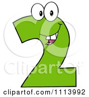 Clipart Green Two Mascot Royalty Free Vector Illustration