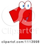 Clipart Red One Mascot Royalty Free Vector Illustration by Hit Toon