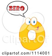 Clipart Talking Yellow Zero Mascot 2 Royalty Free Vector Illustration