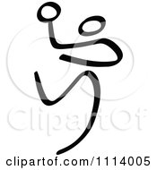 Clipart Black And White Stick Drawing Of A Handball Player Royalty Free Vector Illustration by Zooco #COLLC1114005-0152