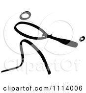 Clipart Black And White Stick Drawing Of A Batting Baseball Player 2 Royalty Free Vector Illustration