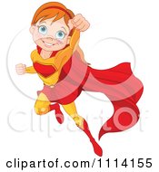 Poster, Art Print Of Flying Super Hero Girl