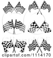 Black And White Crossed Checkered Racing Flags