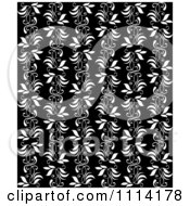Poster, Art Print Of Seamless Black And White Floral Vine Background Pattern 2