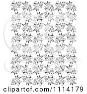 Clipart Seamless Black And White Floral Vine Background Pattern 3 Royalty Free Vector Illustration