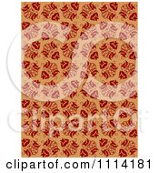 Poster, Art Print Of Seamless Red And Tan Floral Pattern