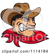 Clipart Angry Wild West Cowboy Royalty Free Vector Illustration