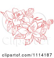 Clipart Red Flowers And Buds Royalty Free Vector Illustration