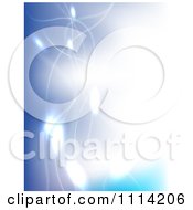 Clipart Blue Background Of Glowing Strings And Lights Royalty Free Vector Illustration