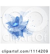 Poster, Art Print Of Abstract Blue Flower And Spot Background