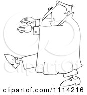 Clipart Outlined Vampire Walking In A Trance Royalty Free Vector Illustration