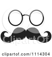 Poster, Art Print Of Black And White Mustache With Glasses