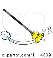 Clipart Broom Sweeping Royalty Free Vector Illustration