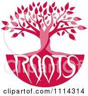 Clipart Red Family Tree With Roots Text Royalty Free Vector Illustration by Johnny Sajem