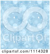 Poster, Art Print Of Seamless Blue Snowflake Pattern