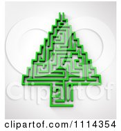 Poster, Art Print Of 3d Green Maze Christmas Tree