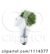 Poster, Art Print Of 3d Transparent Light Bulb Head With A Tree